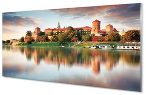 Akrilkép Krakow vár folyó 100x50 cm 2 fogas