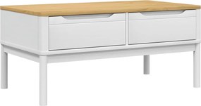 vidaXL FLORO fehér tömör fenyőfa dohányzóasztal 99 x 55,5 x 45 cm