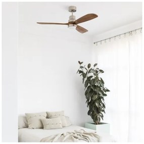 FARO 33518DC - LED Mennyezeti ventilátor LANTAU LED/15W/230V króm/fa + távirányító