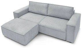 Világosszürke kordbársony kinyitható kanapé 245 cm Nihad – Bobochic Paris