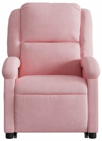 rózsaszín bársony felállást segítő dönthető fotel