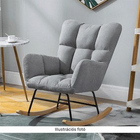 Dizájnos hintaszék, patchwork szürke/bézs, KEMARO
