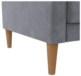 Szürke bársony kinyitható kanapé 207 cm Lilly – Støraa