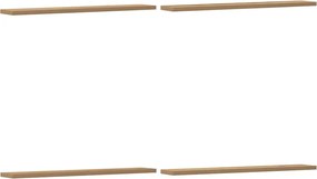 vidaXL 4 db kézműves tölgy színű szerelt fa fali polc 60 x 20 x 1,5 cm