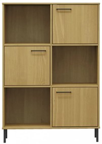 OSLO barna tömör fa könyvszekrény fém lábakkal 90x35x128,5 cm
