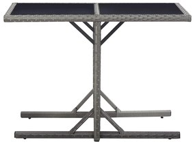 vidaXL antracitszürke polyrattan és üveglapos kerti asztal 110x53x72cm