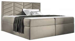 St6 boxspring ágy, világosbézs (180 cm)