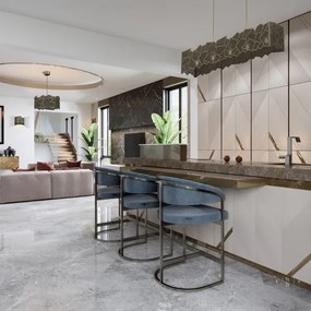 Csillár zsinóron CAMO 5xE27/15W/230V arany