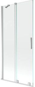 Mexen Velar, 2 szĂĄrnyas eltolhatĂł kĂĄdparavĂĄn 90 x 150 cm, 8mm ĂĄtlĂĄtszĂł ĂŒveg, krĂłm profil, 896-090-000-01-01