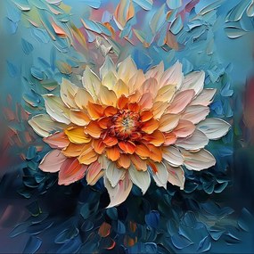 Vászonkép Canvas Természet Virág Dália Krizantém 3D Textúra 80x80