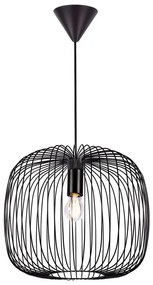Nordlux - BERONI függőlámpa kábellel 1xE27/60W/230V, fekete, átmérő 40 cm