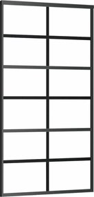 vidaXL fekete ESG üveg és alumínium tolóajtó 102 x 205 cm