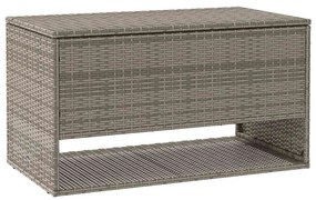 Szürke polyrattan kültéri párna doboz 100x55x55,5 cm