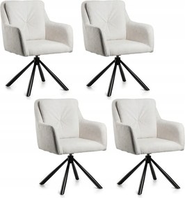 4 db-os Idaho krémszínű szék szett, kárpitozott autós nappaliba