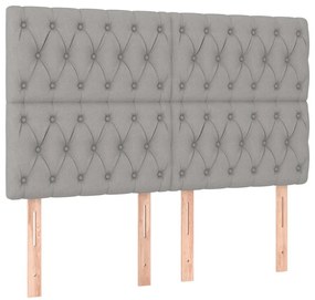 világosszürke szövet LED-es fejtámla 160x7x118/128 cm