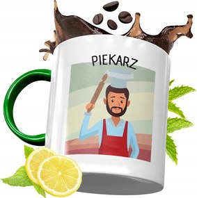 Zöld Bögre Péknek Születésnapi Ajándéknak, fényképes nyomattal