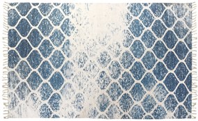 Kék fehér koptatott vintage szőnyeg 200x290 cm