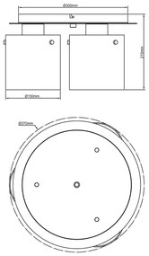 Brilliant - Mennyezeti lámpatest BETH 3xE27/60W/230V átmérő 37 cm fekete/füstszínű