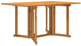 tömör tíkfa összecsukható pillangó kerti asztal 150x90x75 cm