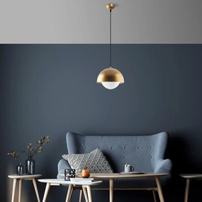Aranyszínű függőlámpa üveg búrával ø 20 cm Camgoz – Opviq lights