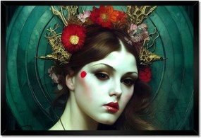 Poszterek keretben 60x40 Virágok a hajban Csaj