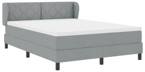 Boxspring Ágy Textil Mattal Világosszürke 140x190 cm