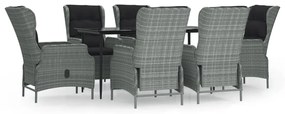 vidaXL 7 részes világosszürke kerti étkezőgarnitúra