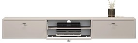 Lorini fali TV-szekrény 200 cm fiókokkal - kasmír / fekete T-bar fogantyúk