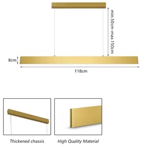 Brilagi - LED Dimmelhető csillár zsinóron SLIMLINE LED/40W/230V 3000-6000K arany + távirányító