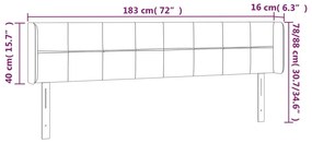 világosszürke bársony LED-es fejtámla 183 x 16 x 78/88 cm
