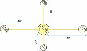 MORETTI MO5833 GALAXY Modern Mennyezeti Lámpa LED IP20