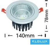 UNIVERSO LED süllyestett lámpa 20w 1800lm 3000K 24° IP20 alumínium 140x78mm/120mm