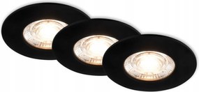 Briloner 3 db-os Led süllyesztett lámpa, 6,5 cm, 3x 3,6 W, 350 lm, fekete, IP44