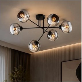 Brilagi - Plafonra szerelhető DIOR csillár 6xE27/60W/230V fekete/füstszürke