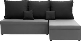 BODZO Kinyitható sarokkanapé Világosszürke/fekete