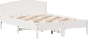 vidaXL fehér tömör fenyőfa ágy matrac nélkül 120 x 200 cm