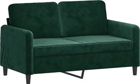 vidaXL kétszemélyes sötétzöld bársony kanapé 120 cm