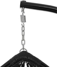 Függőszék TARINO állvánnyal, fekete/szürke párna