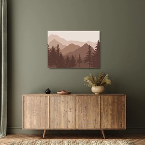 Üveg kép - Barna hegyek N⁰2 (70x50 cm)