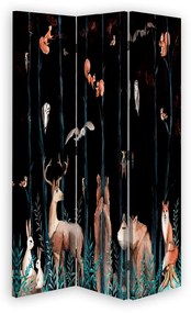 Gario Paraván Sötét erdõ és erdei állatok Méret: 110 x 170 cm, Kivitelezés: Klasszikus paraván