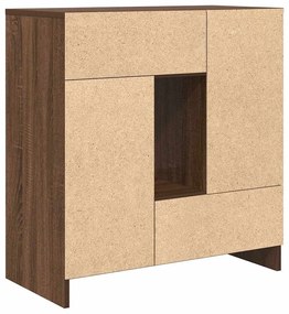 barna tölgy komód fiókokkal és ajtókkal 70,5x34x74,5 cm