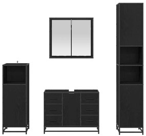 Fürdőszoba bútor szett 4 pcs Musta tammi 80 x 33 x 60 cm