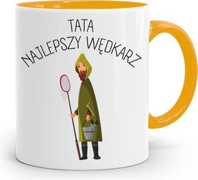 Sárga Bögre Apák Napi Ajándék Legjobb Horgász Nyomtatott Fotóval
