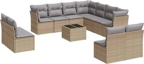 vidaXL 12 részes bézs polyrattan kerti ülőgarnitúra párnákkal