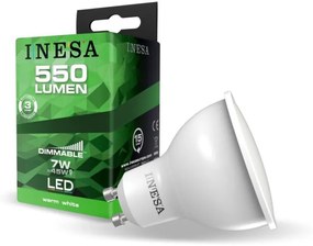 LED izzó GU10 7W 105° LED spot izzó 3000K G3 550Lm meleg fehér dimmelhető