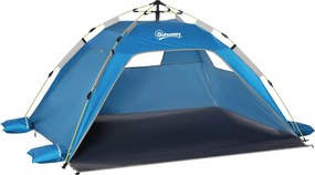 Outsunny Pop-Up Strandmenedék 1-2 Fő Részére Napvédő Árnyékkal, Cipzáras Ajtóval és Hordtáskával, Családi, Piknik, Strand | Aosom