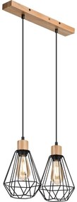 Brilagi - Csillár zsinóron WOODY BASKET 2xE27/60W/230V tölgy 8590828607618