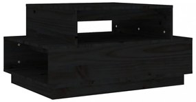 fekete tömör fenyőfa dohányzóasztal 80x55x40,5 cm