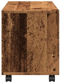 antik fa színű szerelt fa görgős szekrény 72 x 33 x 42,5 cm