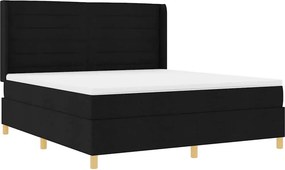 vidaXL Boxrugós ágy matracmal fejtámlával Fekete 140 x 200 cm szövet